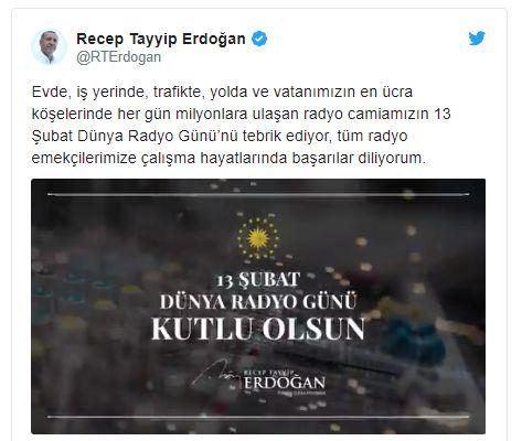 Baskan Erdogan’dan Dunya Radyo Gunu Paylas M