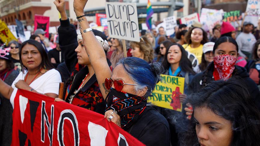 Trump'a karşı kadın yürüyüşünün 3.sü gerçekleşti