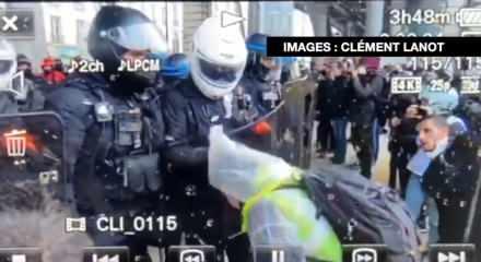 Paris'te polisin üstüne öksüren eylemciye sert müdahale!