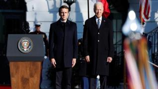 Macron ABD'de: Biden resmi törenle karşıladı