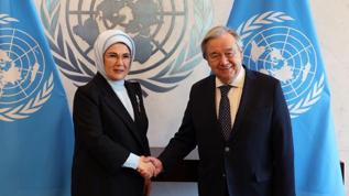 Emine Erdoğan, BM Genel Sekreteri Guterres ile bir araya geldi