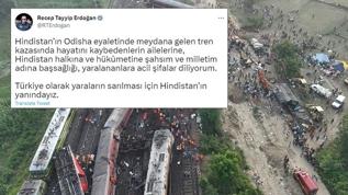 Başkan Erdoğan'dan Hindistan'da meydana gelen tren kazası için başsağlığı mesajı