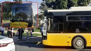 İstanbul'da tramvay İETT otobüsüne çarptı