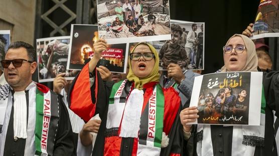 Tunuslu hakimlerden Filistin'e destek gösterisi
