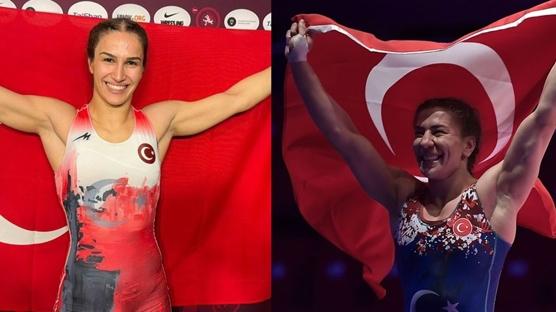 Buse Tosun Çavuşoğlu ve Yasemin Adar Yiğit, Avrupa Güreş Şampiyonası'nda altın madalya kazandı