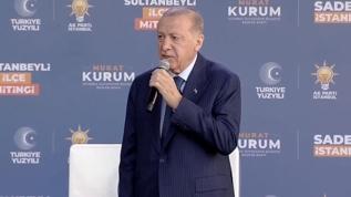 Başkan Erdoğan, partisinin Sultanbeyli'de düzenlenen mitinginde konuşuyor