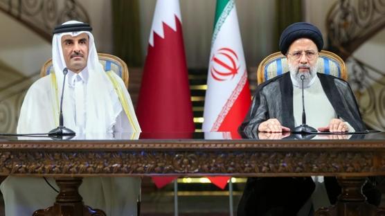 Katar Emiri Şeyh Temim ile İran Cumhurbaşkanı Reisi ile görüştü