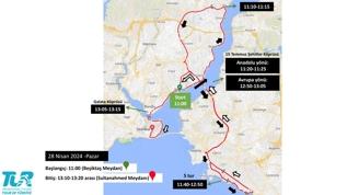 59. Cumhurbaşkanlığı Türkiye Bisiklet Turu İstanbul-İstanbul etabı kapsamında trafiğe kapanacak yollar