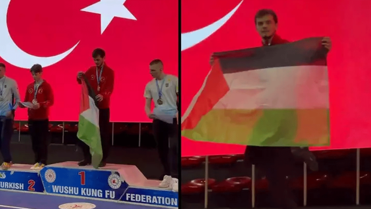 Soruşturma açılmıştı! Filistin bayrağı açan şampiyon Akyüz 24 TV'ye konuştu
