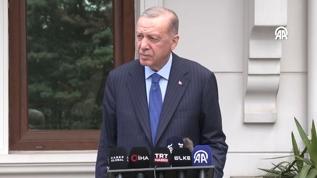 Başkan Erdoğan cuma namazının ardından açıklamalarda bulunuyor