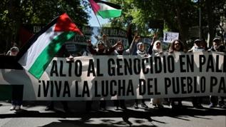 ABD'deki Filistin eylemleri İspanya'da ülke geneline yayılmaya başladı!