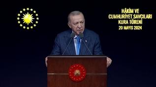 “26. Dönem Adli Yargı ve 16. Dönem İdari Yargı Kura Töreni” Başkan Erdoğan konuşuyor
