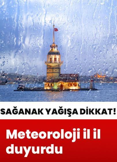 Meteoroloji il il duyurdu… Sağanak yağmura dikkat!