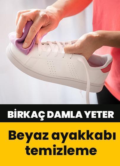 Sararmış beyaz ayakkabıları peynir gibi beyaz yapıyor