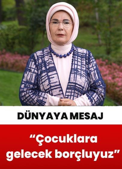 Emine Erdoğan'dan çocuklar için mesaj! "Çatışma bölgelerinin çocuklarına gelecek borçluyuz"