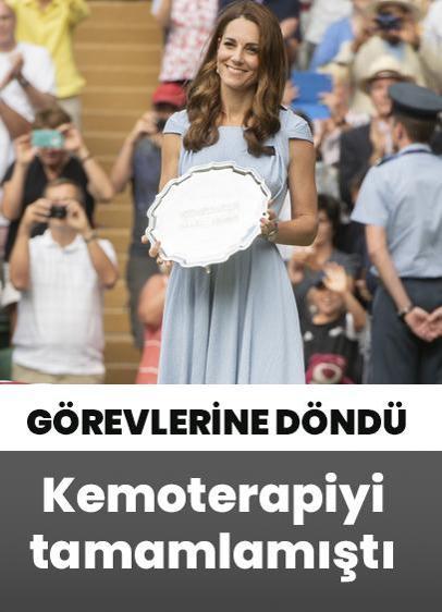 Kemoterapi tedavisini tamamlayan Galler Prensesi Kate Middleton görevlerine döndü