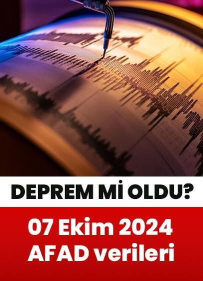 Deprem mi oldu? AFAD son depremler (07 Ekim 2024)