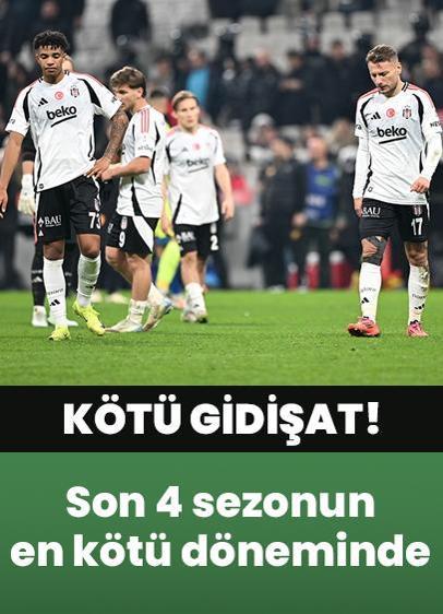 Beşiktaş'ta kötü gidişat! Son 4 sezonun en kötü dönemini yaşıyor