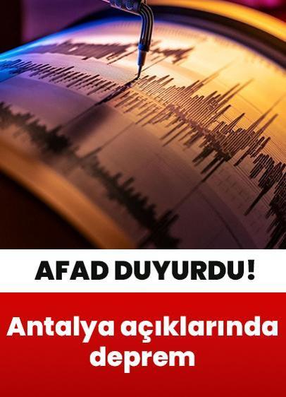 Antalya açıklarında 4,6 büyüklüğünde deprem