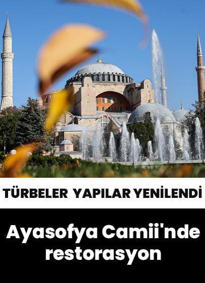 Ayasofya Camii'nde restorasyon! Türbeler ve yapılar yenilendi