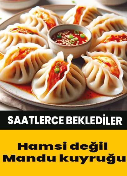 Saatlerce beklediler! Hamsi değil Mandu kuyruğu