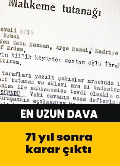 En uzun dava bitti... 71 yıl sonra karar çıktı