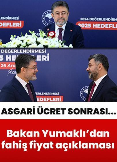 Bakan Yumaklı'dan asgari ücret sonrası fiyatlama açıklaması: Fahiş fiyat görürsek yaptırımları en üst düzeyde uygularız