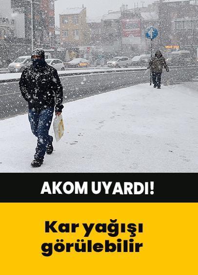 İstanbul'a kar geliyor!