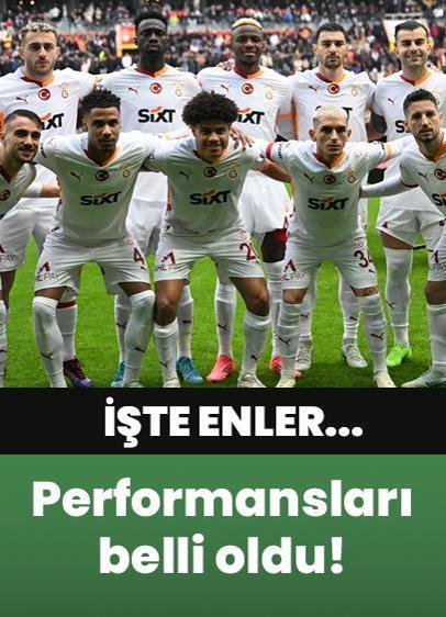 Galatasaraylı futbolcuların performansı belli oldu!