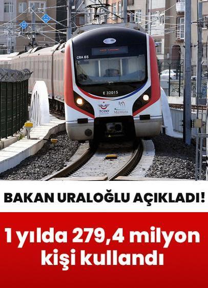 Bakan Uraloğlu açıkladı! 1 yılda 279,4 milyon kişi demiryollarını kullandı