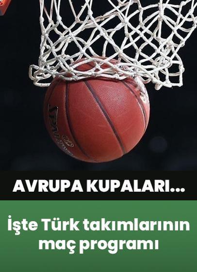 Basketbolda Avrupa kupalarında Türk takımlarının maç programı