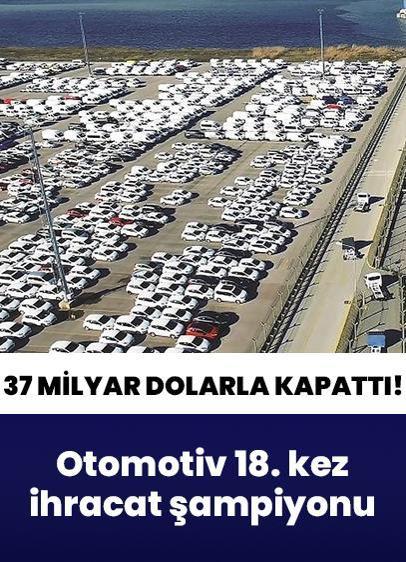 Otomotiv 18. kez ihracat şampiyonu