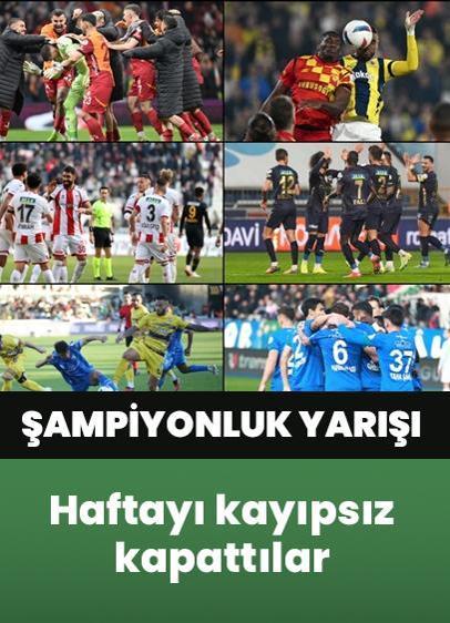 Şampiyonluk yarışı tüm heyecanıyla devam ediyor! Galatasaray ve Fenerbahçe haftayı kayıpsız kapattı