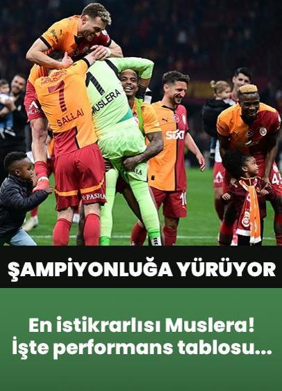 Galatasaray şampiyonluğa yürüyor... En istikrarlısı Muslera oldu! İşte futbolcuların performansı