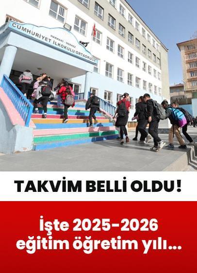 2025-2026 eğitim öğretim yılı takvimi belli oldu
