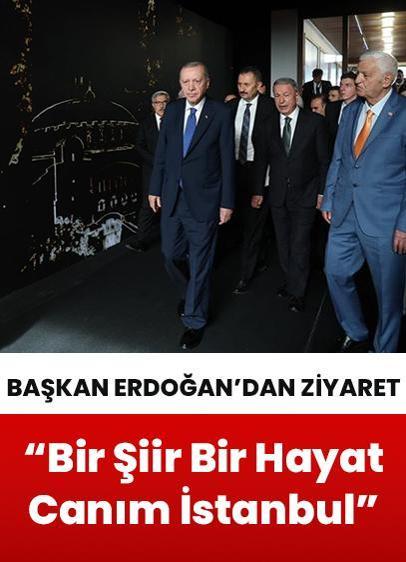 Cumhurbaşkanı Erdoğan, "Bir Şiir Bir Hayat Canım İstanbul" sergisini gezdi