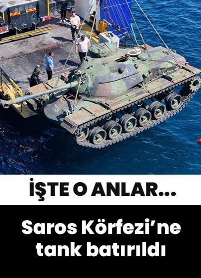 Edirne'de Saros Körfezi'ne tank batırıldı