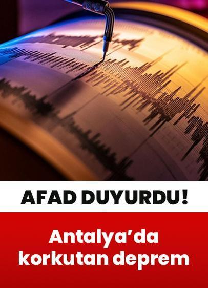 Antalya'da 4 büyüklüğünde deprem