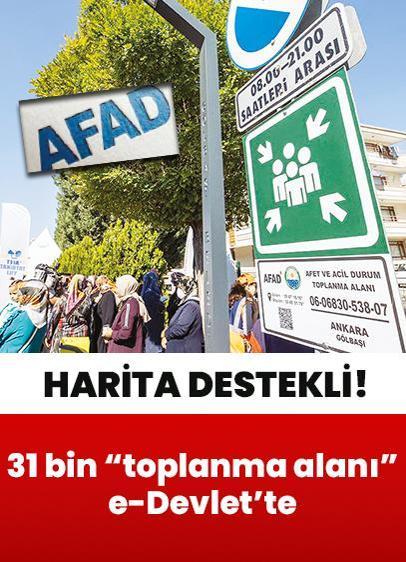 31 bin "toplanma alanı" e-Devlet'te