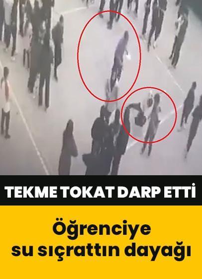 Tekme tokat darp etti! Öğretmenden öğrenciye su sıçrattın dayağı