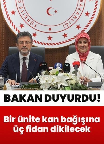 Bir ünite kan bağışına üç fidan dikilecek! Tarım ve Orman Bakanı Yumaklı duyurdu