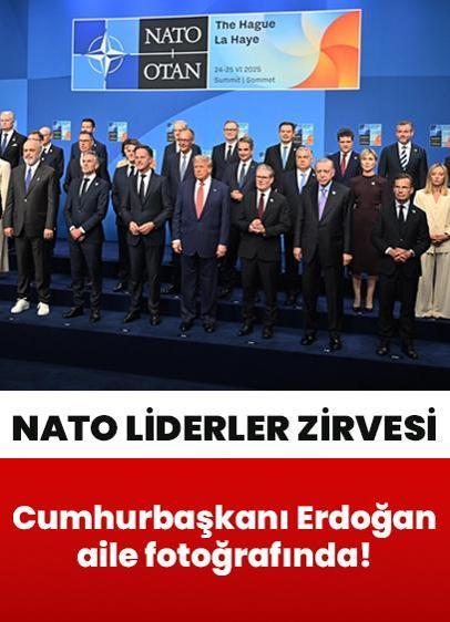 NATO Liderler Zirvesi... Cumhurbaşkanı Erdoğan aile fotoğrafında