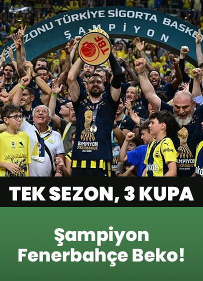 Basketbol Süper Ligi'nde şampiyon Fenerbahçe Beko! Tek sezon 3 kupa