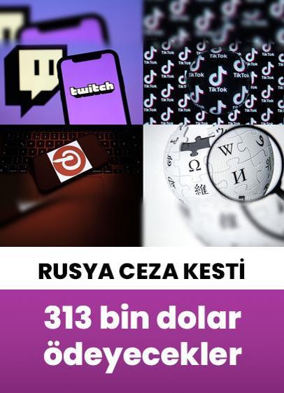 Rusya'da, Twitch, TikTok, Pinterest ve Wikipedia'ya 313 bin dolar ceza kesildi!