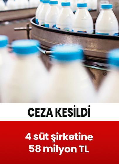 4 süt şirketine 58 milyon TL ceza