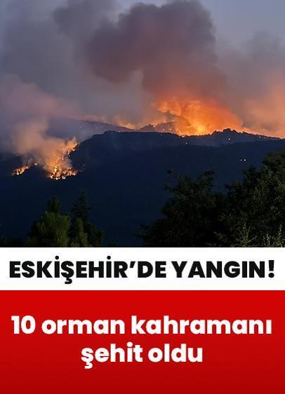 Eskişehir'den acı haber! Orman yangınına müdahale eden 10 kişi şehit oldu