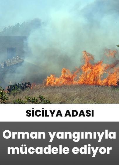 Sicilya Adası'nda orman yangınlarıyla mücadele çalışmaları devam ediyor