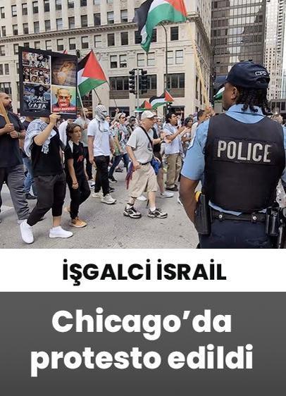 İşgalci İsrail'in Gazze'ye yönelik saldırıları Chicago'da protesto edildi!