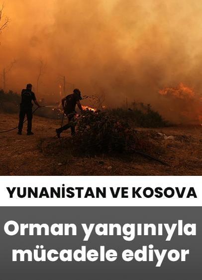 Yunanistan ve Kosova'da yüksek sıcaklıklara bağlı orman yangınları meydana geldi