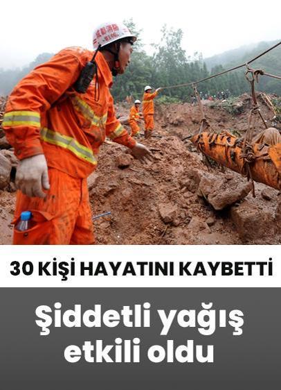 Çin'de etkili olan şiddetli yağış sonucu 30 kişi hayatını kaybetti